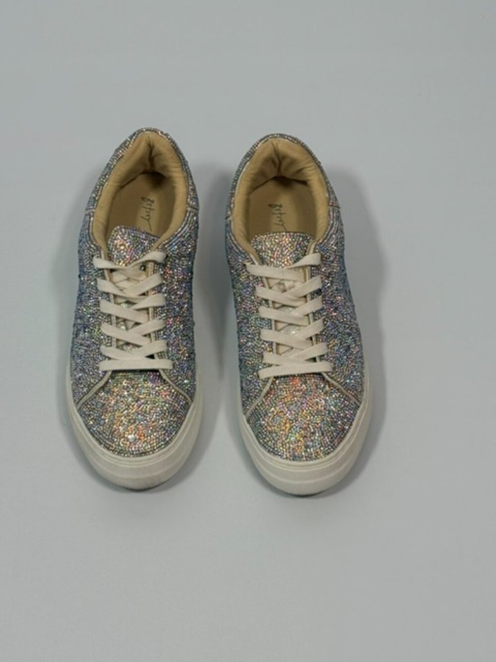 Betsey Johnson Sidny Rhinestone Lace Up Sneakers Size 10 *SEE VIDEO FOR SPARKLE* - Picture 10 of 10